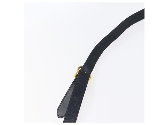 Borsa a Spalla Gancini in Pelle Salvatore Ferragamo Blu Navy Oro Auth 149086 D'oro - vista 8