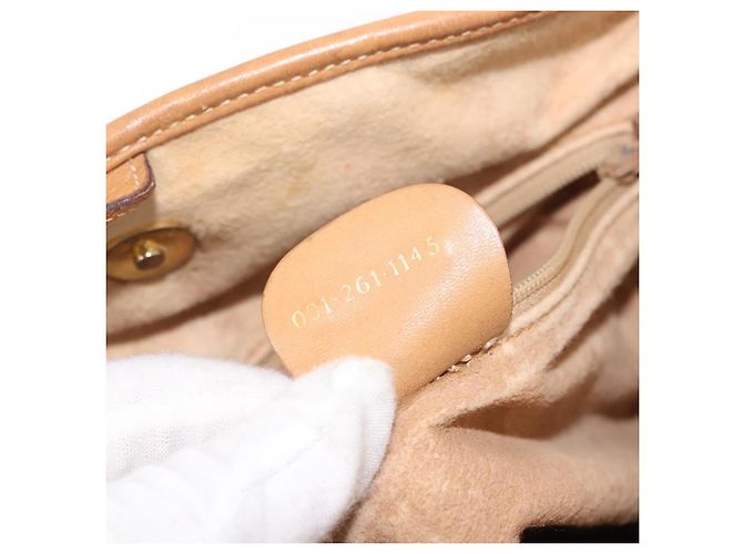Gucci Borsa a Spalla Micro GG Supreme PVC Beige Oro Auth ki6122 D'oro - vista 12
