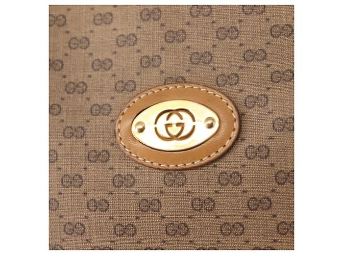 Gucci Borsa a Spalla Micro GG Supreme PVC Beige Oro Auth ki6122 D'oro - vista 17