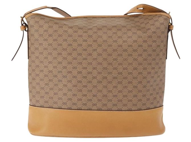 Gucci Borsa a Spalla Micro GG Supreme PVC Beige Oro Auth ki6122 D'oro - vista 2