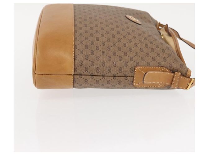 Gucci Borsa a Spalla Micro GG Supreme PVC Beige Oro Auth ki6122 D'oro - vista 3