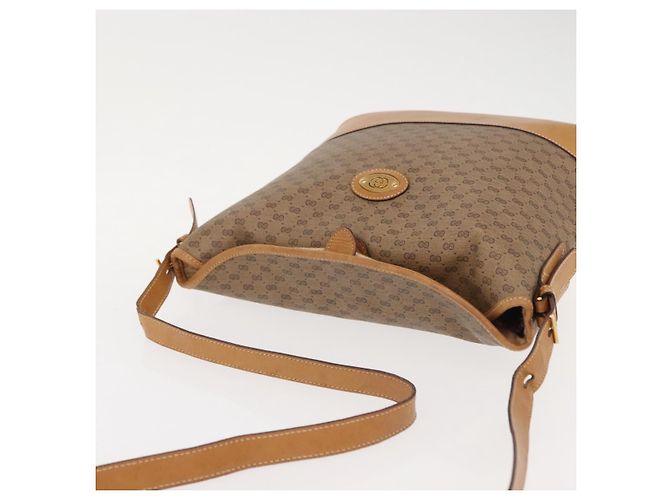 Gucci Borsa a Spalla Micro GG Supreme PVC Beige Oro Auth ki6122 D'oro - vista 6