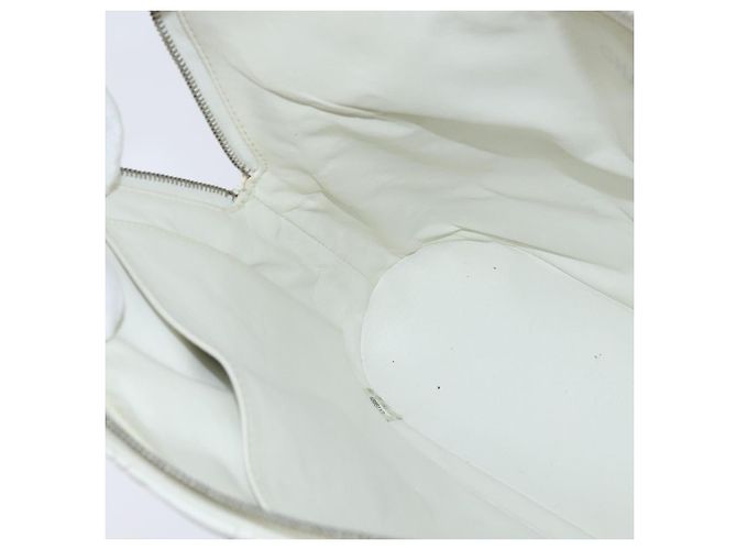 CHANEL Bolsa Tote Matelassé Piel Caviar Blanca CC Auth bs30478 Blanco - vista 20