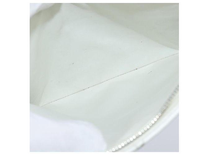 CHANEL Bolsa Tote Matelassé Piel Caviar Blanca CC Auth bs30478 Blanco - vista 22