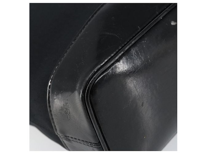 SAINT LAURENT Handtasche Nylon Emaille Schwarz Gold Auth gh1164 Golden - Ansicht 14