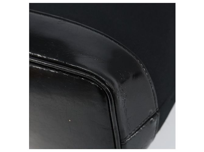 SAINT LAURENT Handtasche Nylon Emaille Schwarz Gold Auth gh1164 Golden - Ansicht 15