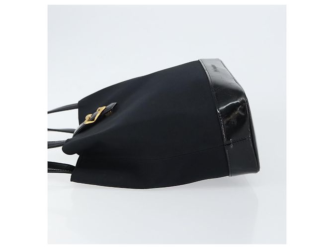 SAINT LAURENT Handtasche Nylon Emaille Schwarz Gold Auth gh1164 Golden - Ansicht 4