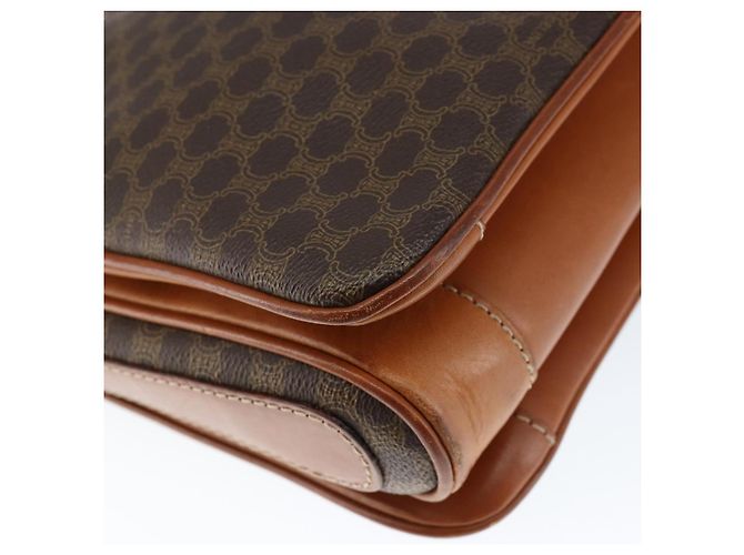 Céline Borsa a Spalla in Tela Macadam CELINE in Pelle PVC Marrone Oro Auth 149190 D'oro - vista 16
