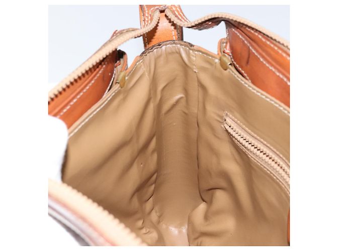 Céline Borsa a Spalla in Tela Macadam CELINE in Pelle PVC Marrone Oro Auth 149190 D'oro - vista 20