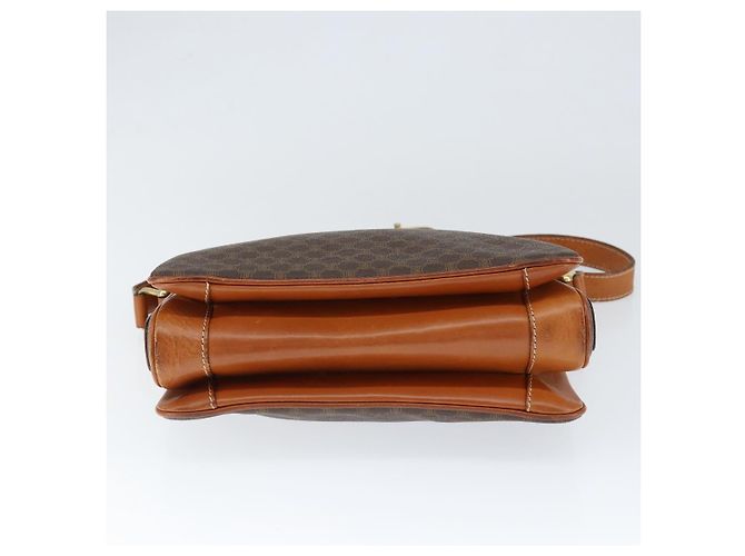 Céline Borsa a Spalla in Tela Macadam CELINE in Pelle PVC Marrone Oro Auth 149190 D'oro - vista 5