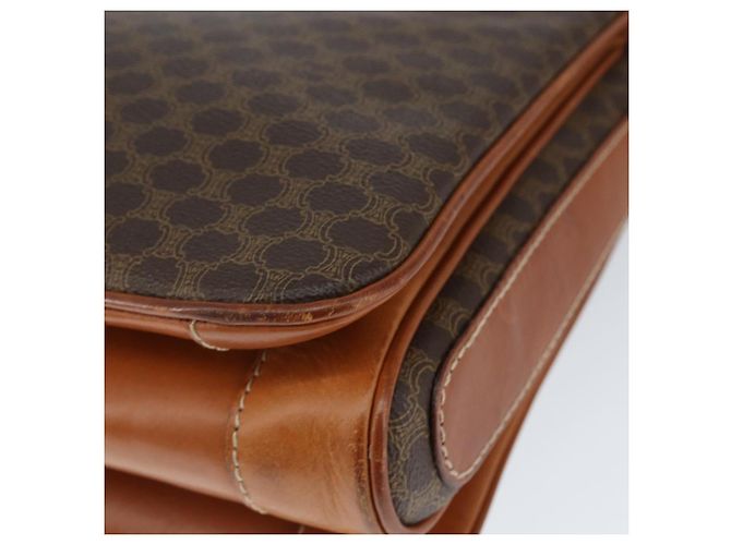 Céline Borsa a Spalla in Tela Macadam CELINE in Pelle PVC Marrone Oro Auth 149190 D'oro - vista 9