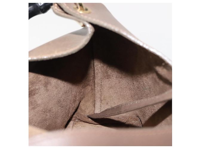 Borsa a mano in pelle Gucci Bamboo marrone oro 001 2058 1883 0 Auth ep11407 D'oro - vista 11