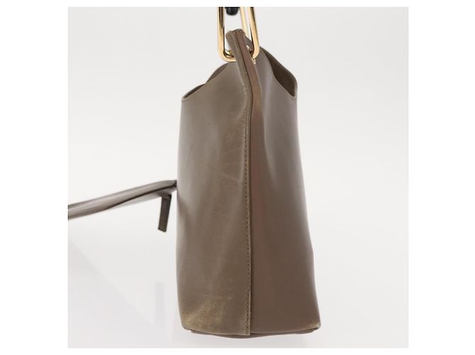 Borsa a mano in pelle Gucci Bamboo marrone oro 001 2058 1883 0 Auth ep11407 D'oro - vista 3