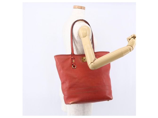 LOUIS VUITTON Monogram Empreinte Citadines PM Bag Orange M40556 LV Auth 141975 - view 23