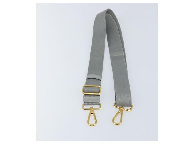 Prada Cinghia Regolabile in Tela 28,7""-48,8"" Grigio Oro Auth am9414 Marrone D'oro - vista 2