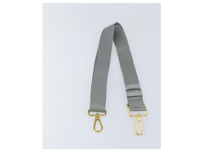 Prada Cinghia Regolabile in Tela 28,7""-48,8"" Grigio Oro Auth am9414 Marrone D'oro - vista 3