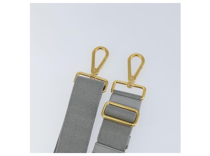 Prada Cinghia Regolabile in Tela 28,7""-48,8"" Grigio Oro Auth am9414 Marrone D'oro - vista 4