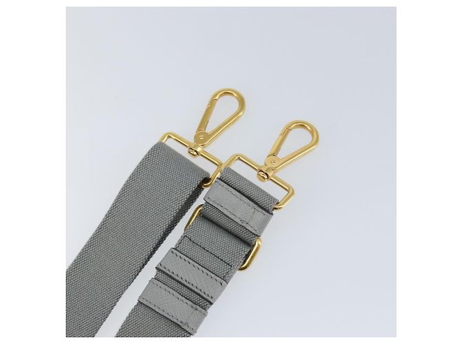 Prada Cinghia Regolabile in Tela 28,7""-48,8"" Grigio Oro Auth am9414 Marrone D'oro - vista 5