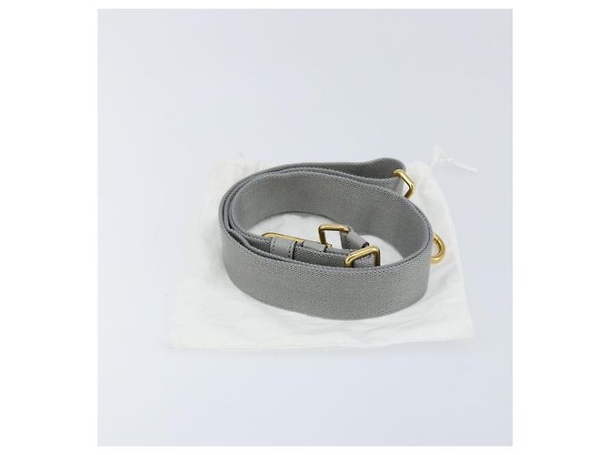 Prada Cinghia Regolabile in Tela 28,7""-48,8"" Grigio Oro Auth am9414 Marrone D'oro - vista 6