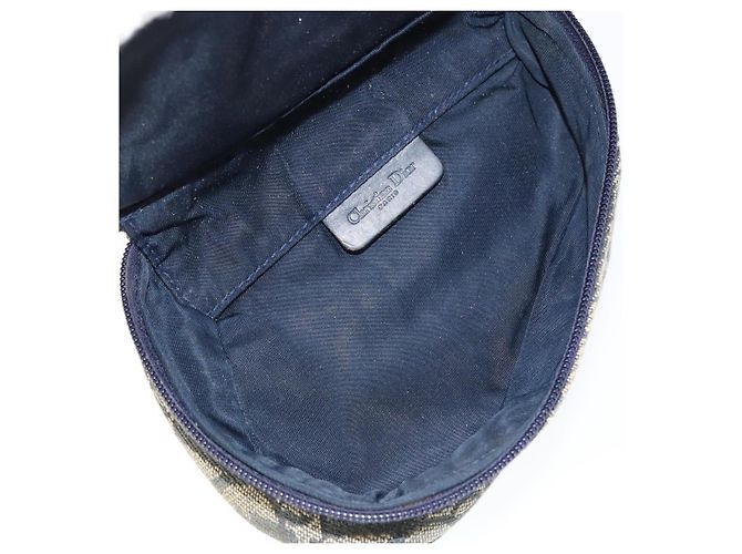 Pochette in tela Trotter Christian Dior blu navy oro Auth 149216 D'oro - vista 11