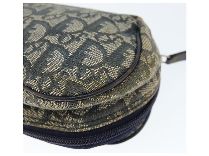 Pochette in tela Trotter Christian Dior blu navy oro Auth 149216 D'oro - vista 16