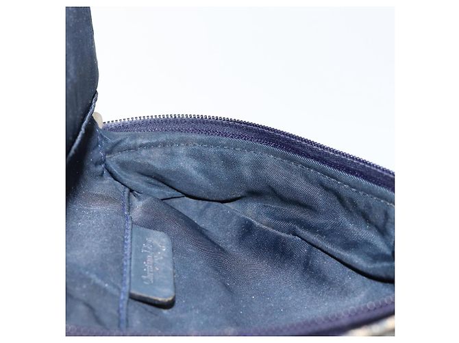 Pochette in tela Trotter Christian Dior blu navy oro Auth 149216 D'oro - vista 18