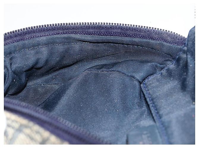 Pochette in tela Trotter Christian Dior blu navy oro Auth 149216 D'oro - vista 19