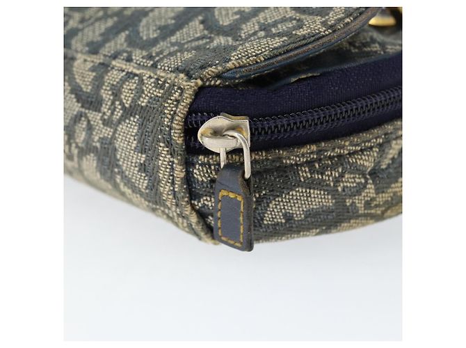 Pochette in tela Trotter Christian Dior blu navy oro Auth 149216 D'oro - vista 8