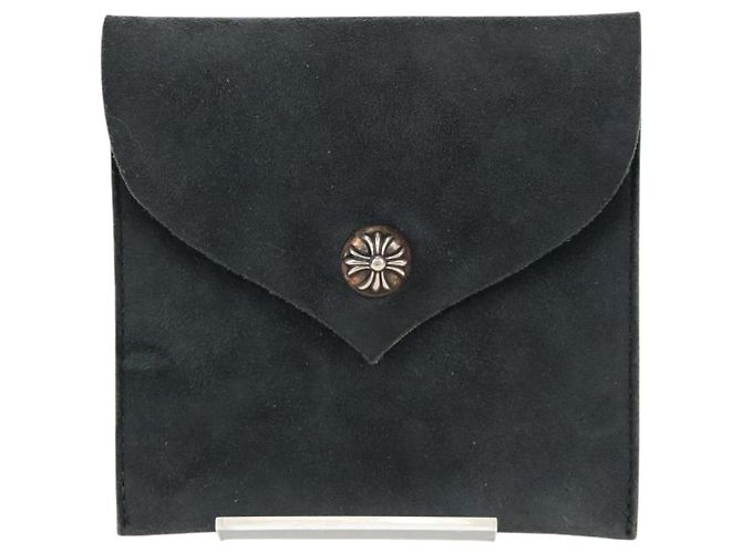 Pochette Chrome Hearts Suede Grigio Auth 140404M Marrone - vista 13