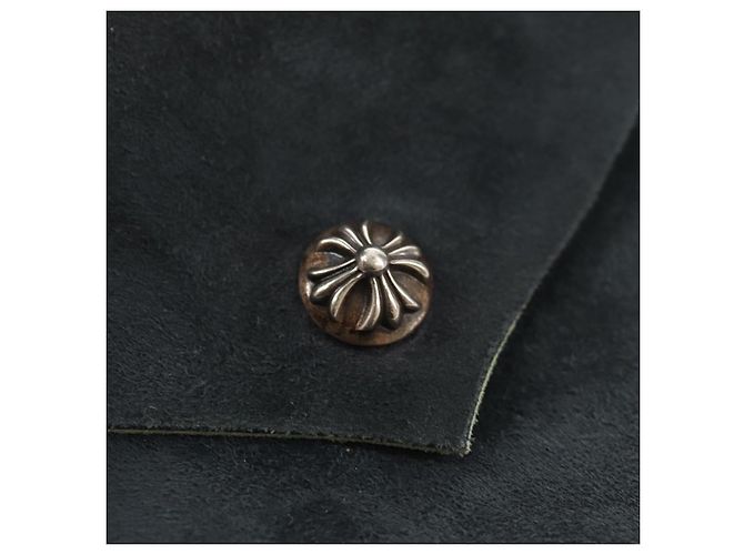 Pochette Chrome Hearts Suede Grigio Auth 140404M Marrone - vista 8