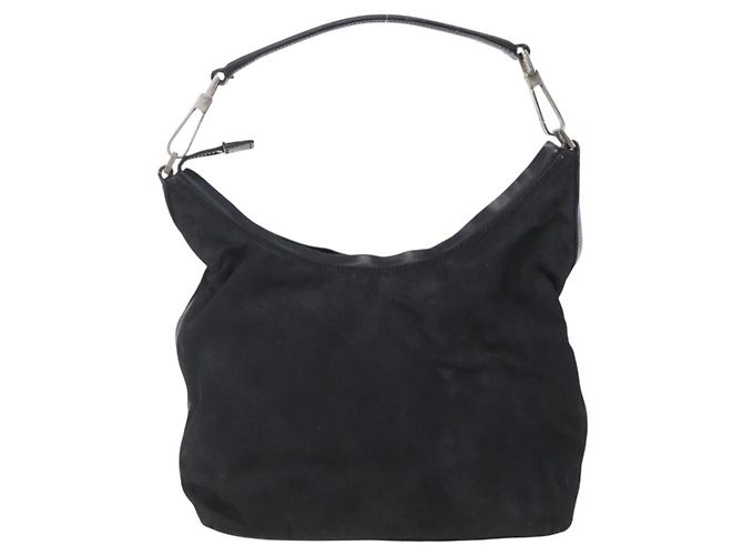 Borsa a Spalla GUCCI Nylon Nero Argento 000 0602 Auth ep12075 - vista 13