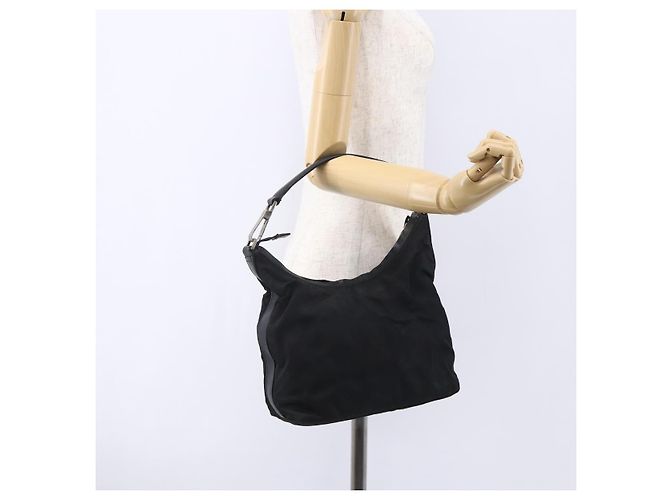 Borsa a Spalla GUCCI Nylon Nero Argento 000 0602 Auth ep12075 - vista 21
