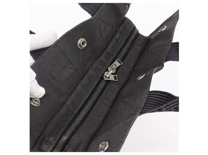 Hermès HERMES Handtasche Her Line PM Canvas Grau Auth 150368 Braun - Ansicht 6