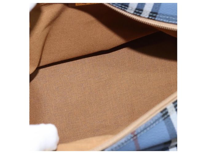 Autre Marque Burberrys Nova Check Schultertasche aus PVC-Leder Blau Gold Auth 145629 Golden - Ansicht 11