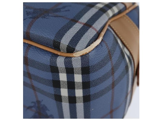 Autre Marque Burberrys Nova Check Schultertasche aus PVC-Leder Blau Gold Auth 145629 Golden - Ansicht 16