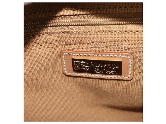 Autre Marque Burberrys Nova Check Schultertasche aus PVC-Leder Blau Gold Auth 145629 Golden - Ansicht 18