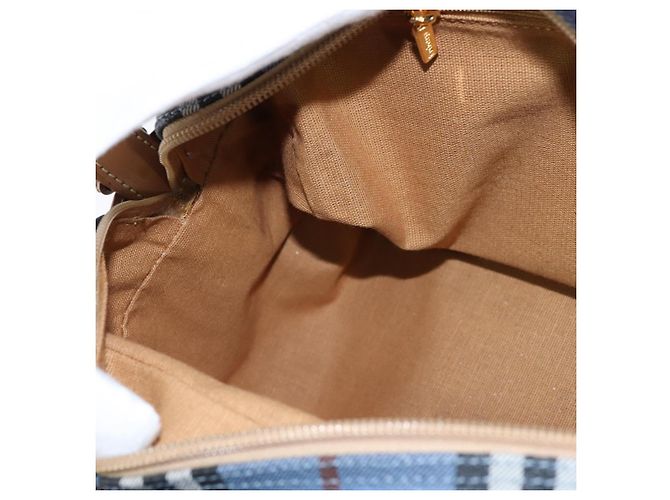 Autre Marque Burberrys Nova Check Schultertasche aus PVC-Leder Blau Gold Auth 145629 Golden - Ansicht 20