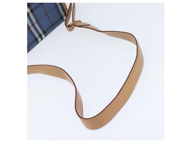 Autre Marque Burberrys Nova Check Schultertasche aus PVC-Leder Blau Gold Auth 145629 Golden - Ansicht 7