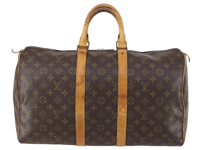 LOUIS VUITTON Borsa Boston Monogram Keepall 45 M41428 LV Auth 146595 Monogramma - vista 13