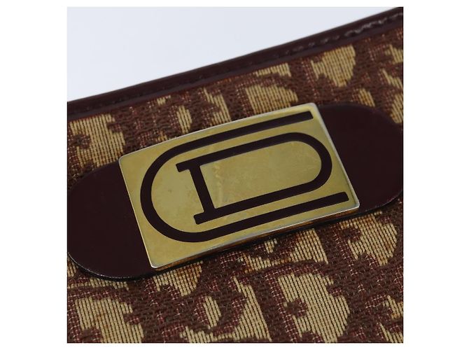 Borsa a Spalla in Tela Trotter Christian Dior Rossa Oro Auth 150751 Rosso D'oro - vista 17