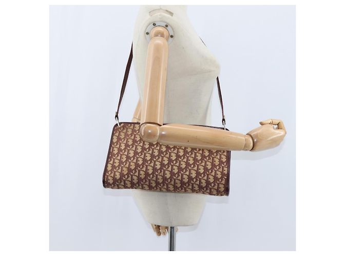 Borsa a Spalla in Tela Trotter Christian Dior Rossa Oro Auth 150751 Rosso D'oro - vista 20