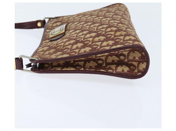 Borsa a Spalla in Tela Trotter Christian Dior Rossa Oro Auth 150751 Rosso D'oro - vista 3