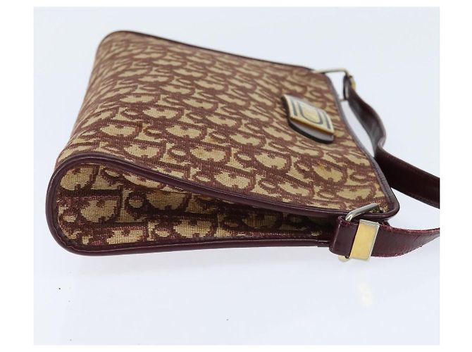 Borsa a Spalla in Tela Trotter Christian Dior Rossa Oro Auth 150751 Rosso D'oro - vista 4