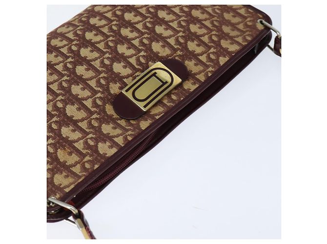 Borsa a Spalla in Tela Trotter Christian Dior Rossa Oro Auth 150751 Rosso D'oro - vista 6