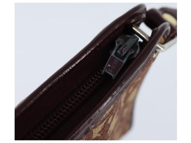 Borsa a Spalla in Tela Trotter Christian Dior Rossa Oro Auth 150751 Rosso D'oro - vista 7