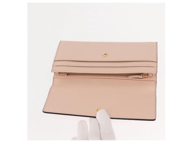 FENDI Portafoglio Lungo in Pelle Rosa Oro Auth 148474 D'oro - vista 8
