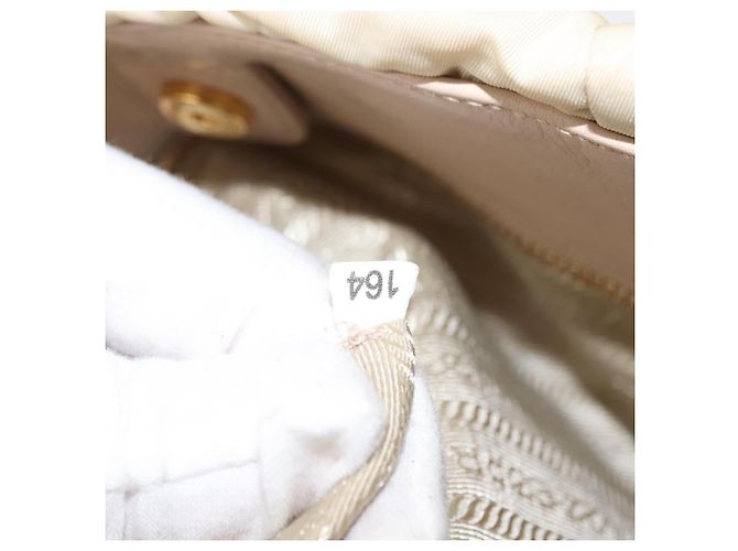 Tote PRADA Kettentasche Nylon Elfenbein Gold Auth 150390 Golden Roh - vista 12