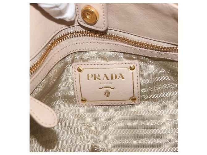 Tote PRADA Kettentasche Nylon Elfenbein Gold Auth 150390 Golden Roh - vista 19