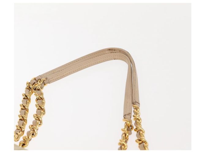 Tote PRADA Kettentasche Nylon Elfenbein Gold Auth 150390 Golden Roh - vista 9