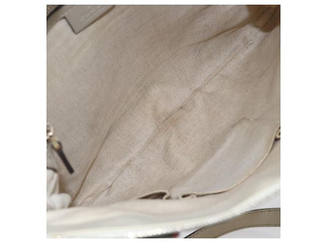 Borsa Pretty Sherry Line in tela GG Gucci beige e oro 257065 Auth 151008 D'oro - vista 11